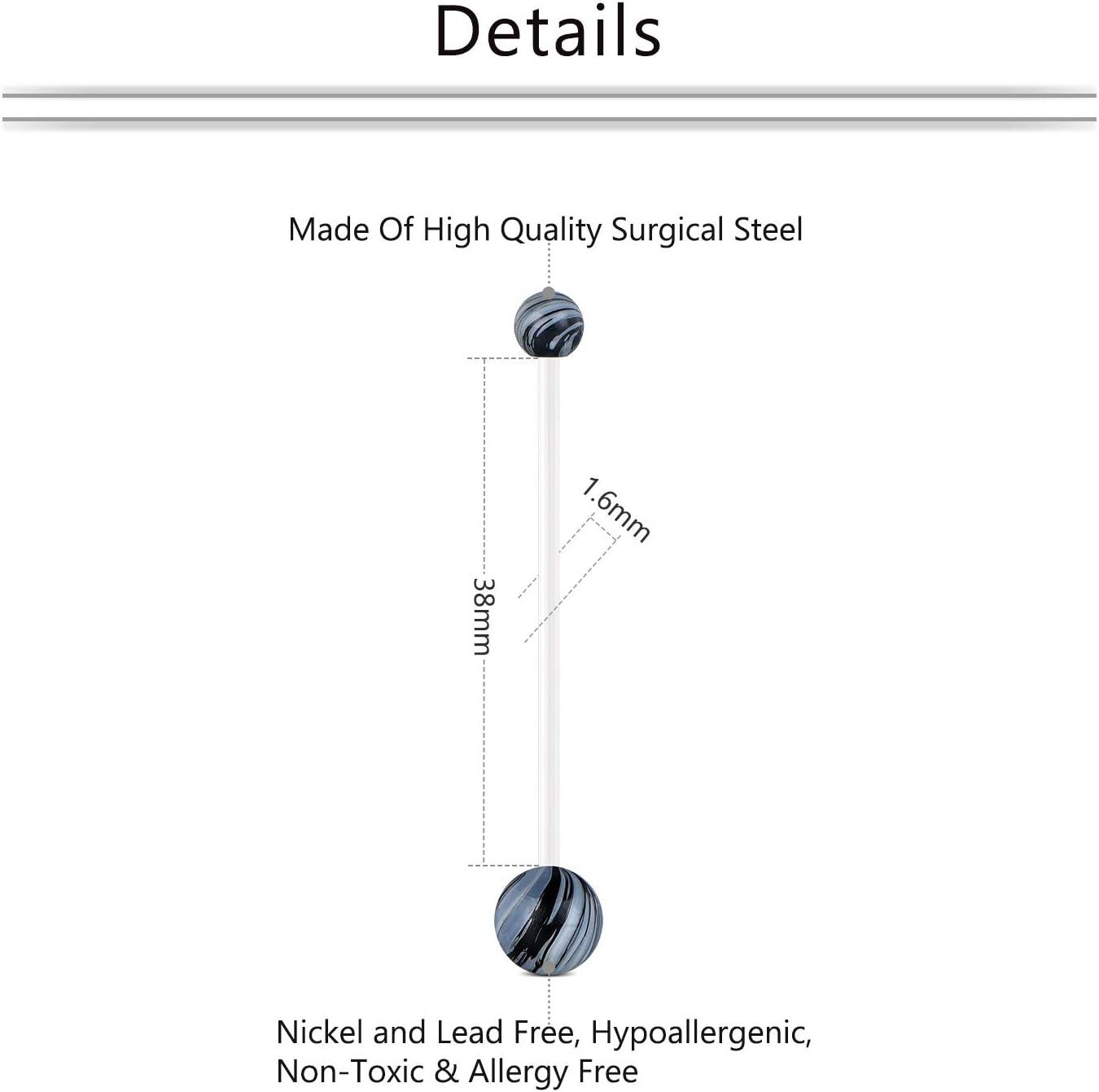 imageMayhoop 14G Pregnancy Belly Button Rings Flexible Bioplast Sport Maternity Belly Navel Retainer Body Piercing 38mm 1 12quot4Different colors