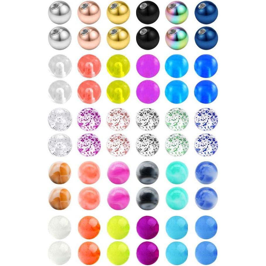 imageMayhoop 14G 16G Replacement Balls for Piercing Barbell Parts 3mm 5mm Stainless Steel ampamp Clear Flexible Balls for Women Men114G 5mm316