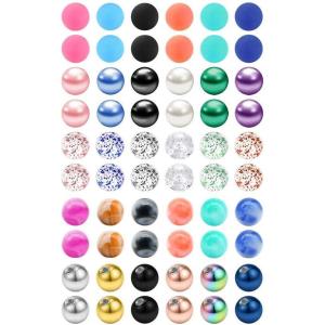 Mayhoop 14G 60Pcs Replacement Balls for Piercing Barbell Parts 5mm 8mm Stainless Steel & Clear Flexible Balls for Women Men(Mix A)