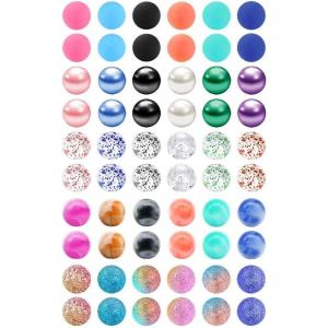 Mayhoop 14G 60Pcs Replacement Balls for Piercing Barbell Parts 5mm 8mm Stainless Steel & Clear Flexible Balls for Women Men(Mix B)