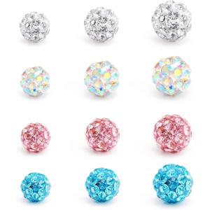 Mayhoop 14G Replacement Balls Spikes for Piercing Barbell Parts 4mm 5mm Stainless Steel & Clear Flexible Crystal CZ Balls(5#Rhninestone Balls)