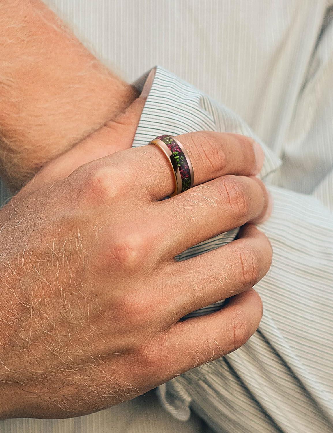 imageKing Will Mens Meteorite Tungsten Wedding Bands 6mm8mm Width BlackSilver Engagement Rings for Couples Beveled Edge Promise Ring for Women Comfort FitChristmas A8mm