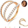 Rose Gold Color CZ Triple