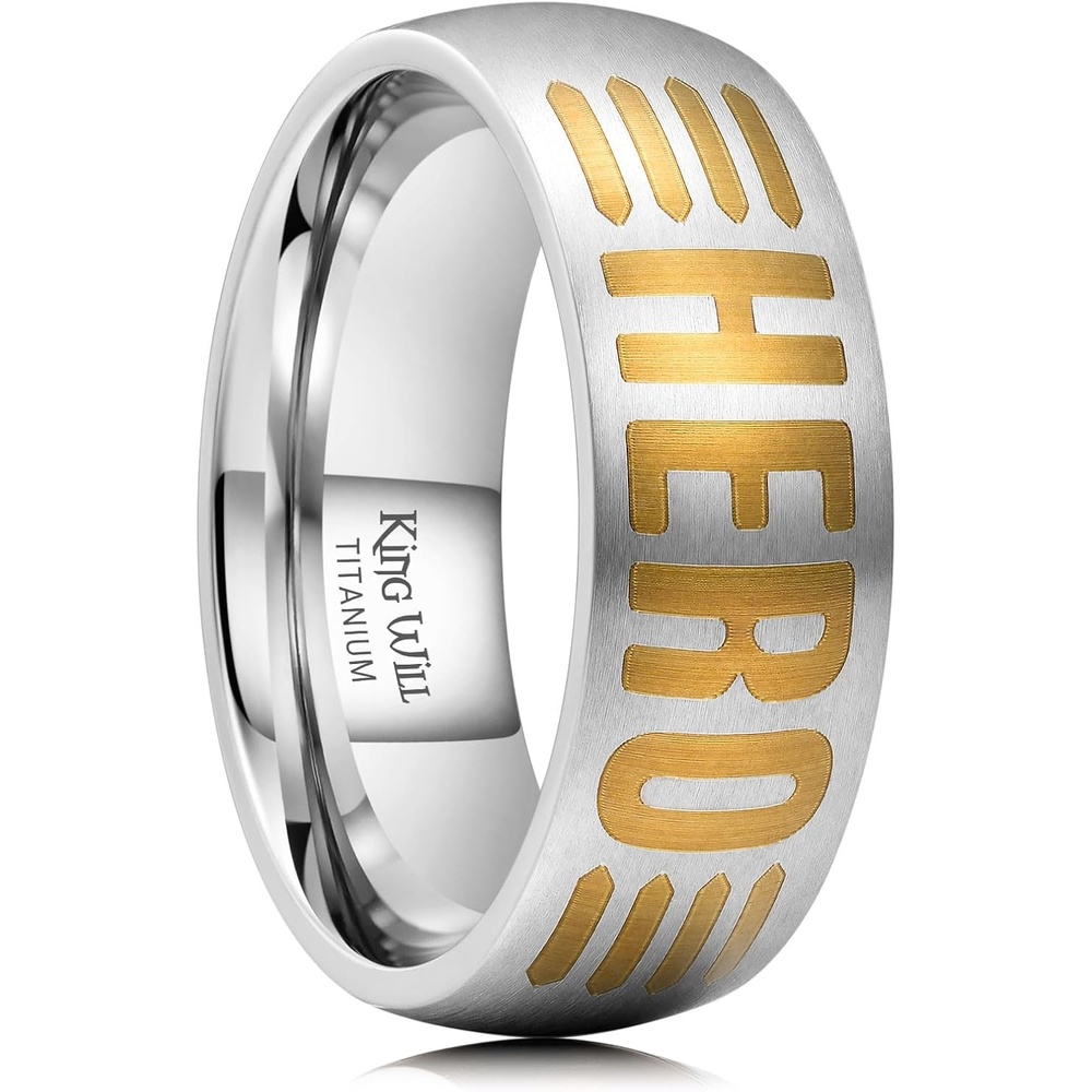image:imageKing Will Titanium Wedding Ring for Men Women 8mm Width Size 812  Silver 8mm LaserEngraved Comfort Fit Durable Everyday WearSilverGold