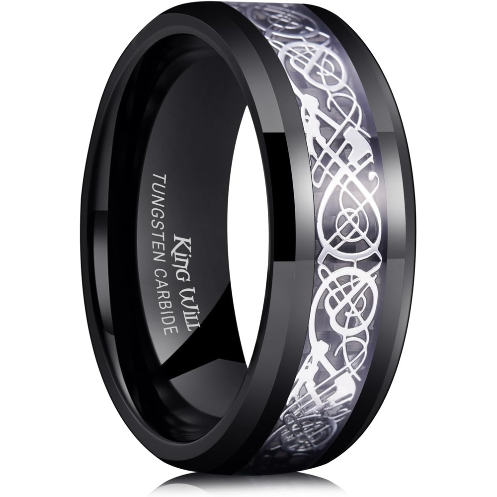image:imageKing Will Mens Dragon Celtic Tungsten Ring Size 416CBlack Silver 8mm