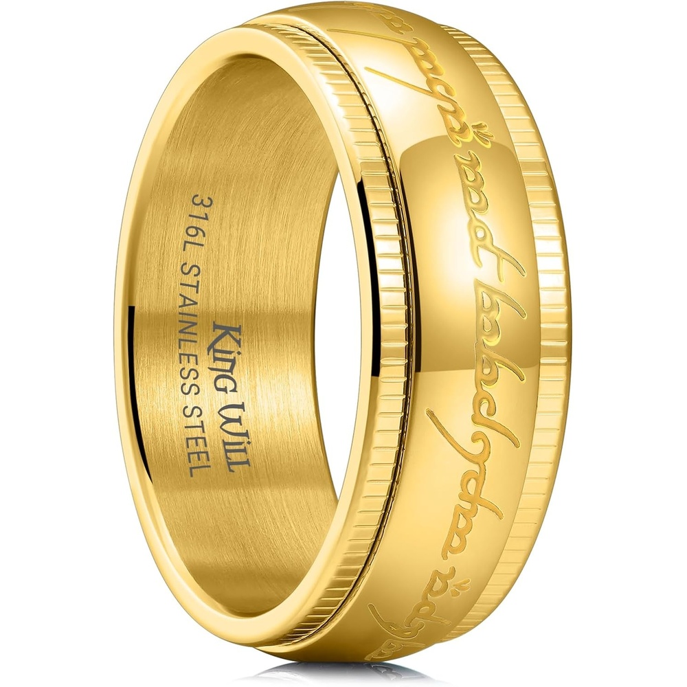 image:imageKing Will 316L Stainless Steel Wedding Band for Men WomenBAll Gold