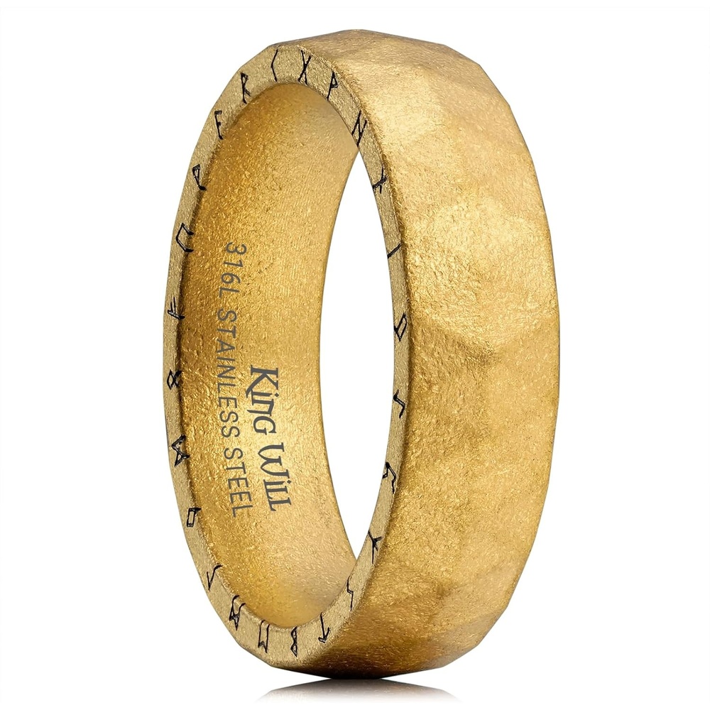 image:imageKing Will Viking Wedding Band Tree of Life RuneampAbalone Shell InlayGoldRunesC