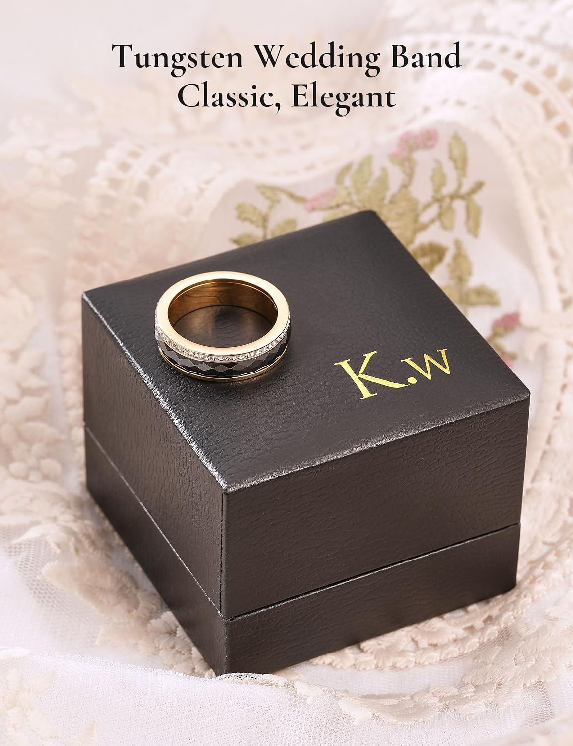 image:imageKing Will 4mm6mm Black Ceramic Rings Mens Wedding Rings SpinnerBlack 5mm