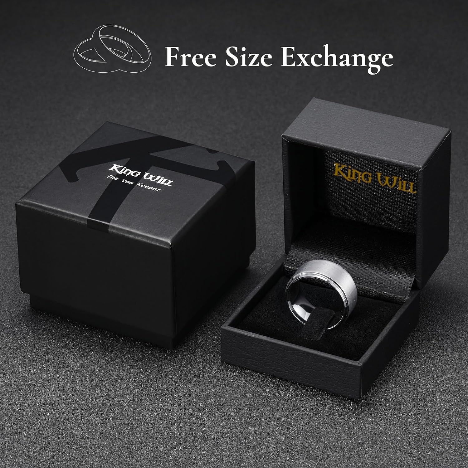 image:imageKing Will Classic Tungsten Wedding Band for Men WomenAsilver 12mm