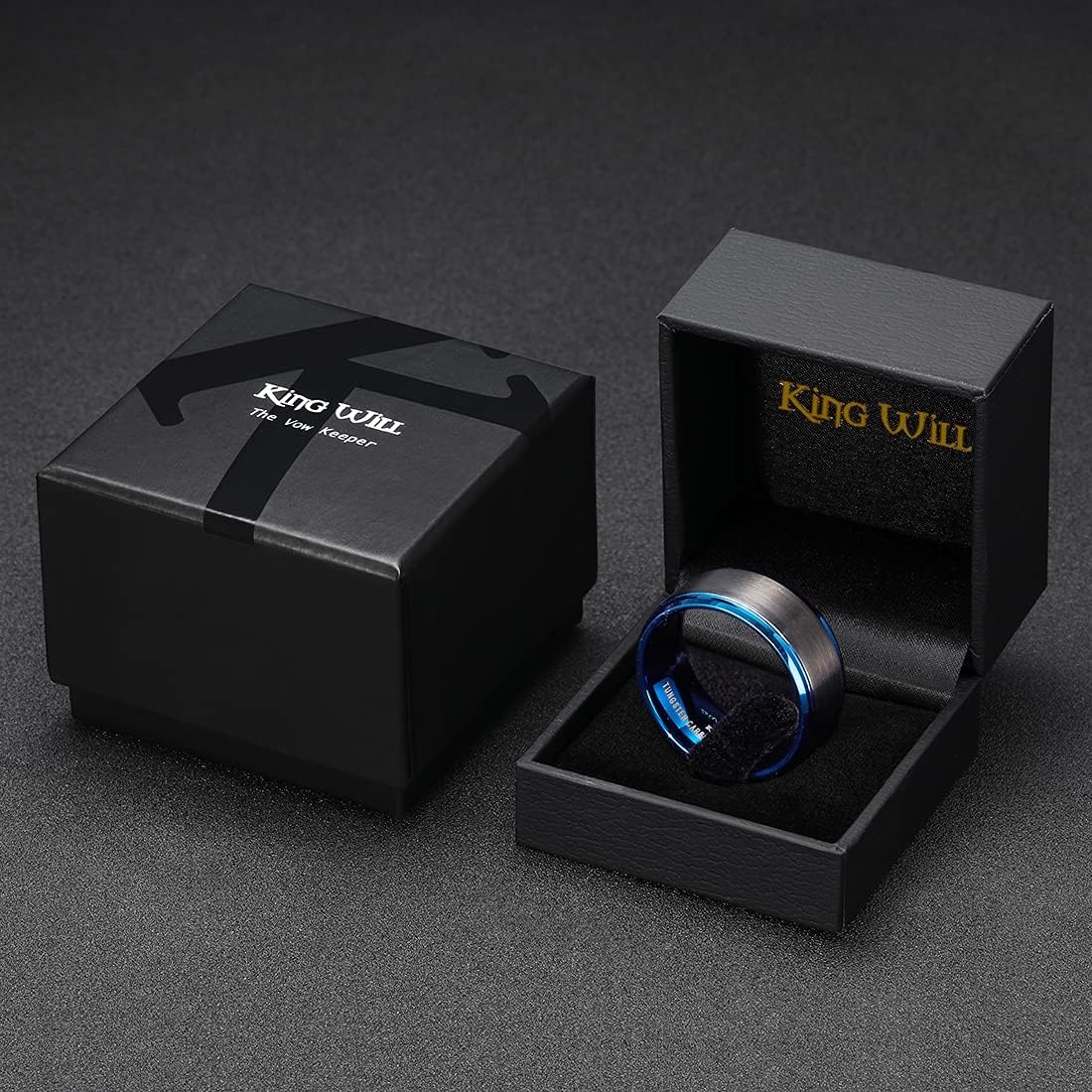 image:imageKing Will Classic Tungsten Wedding Band for Men WomenBlack